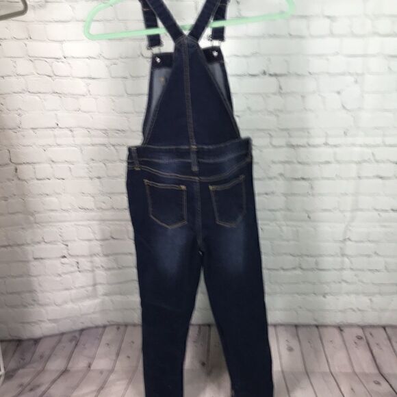 Vigoss Studio V Denim overalls stretchy distress adj.  straps skinny Size  EUC - Picture 5 of 8